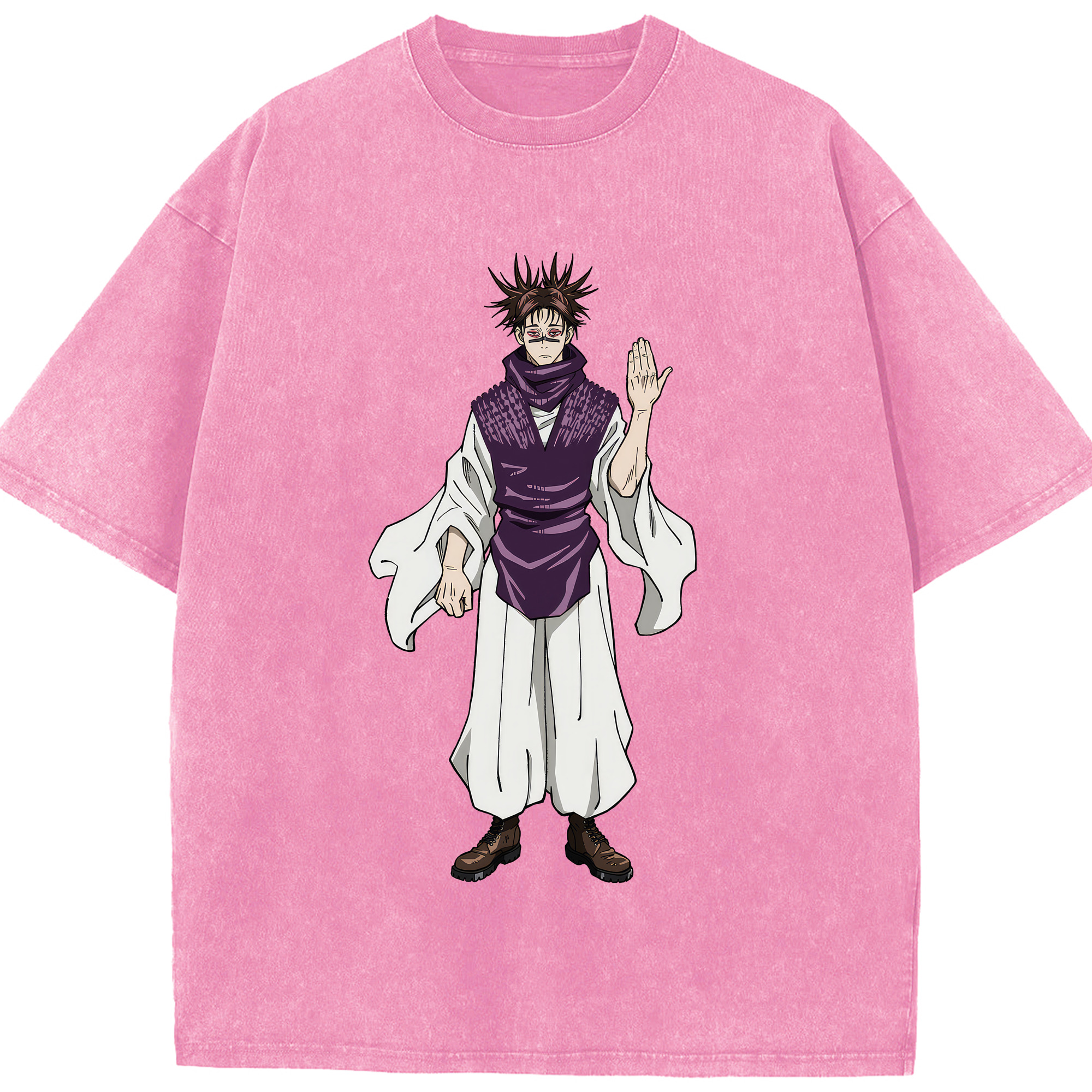 （画像用） 呪術廻戦 Jujutsu Kaisen 綿100% ヴィンテージ風 半袖Tシャツ（フロントプリント）